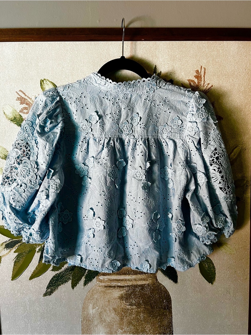 Blue Embroidered Button Down - Picture 2 of 4